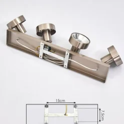 Plafonnier Chagres Nickel mat, 4 lumières