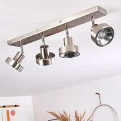 Plafonnier Chagres Nickel mat, 4 lumières