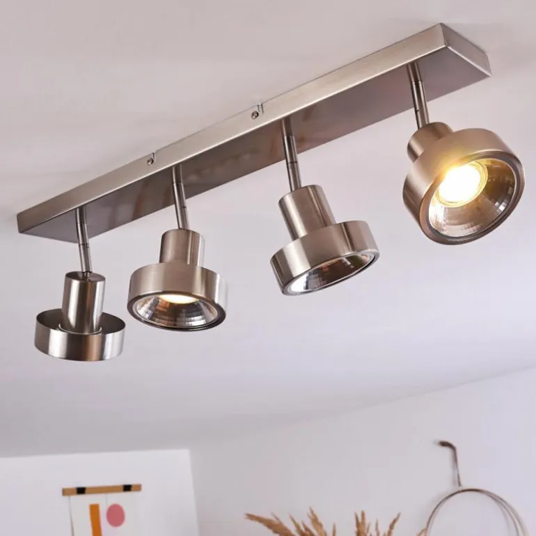 Plafonnier Chagres Nickel mat, 4 lumières