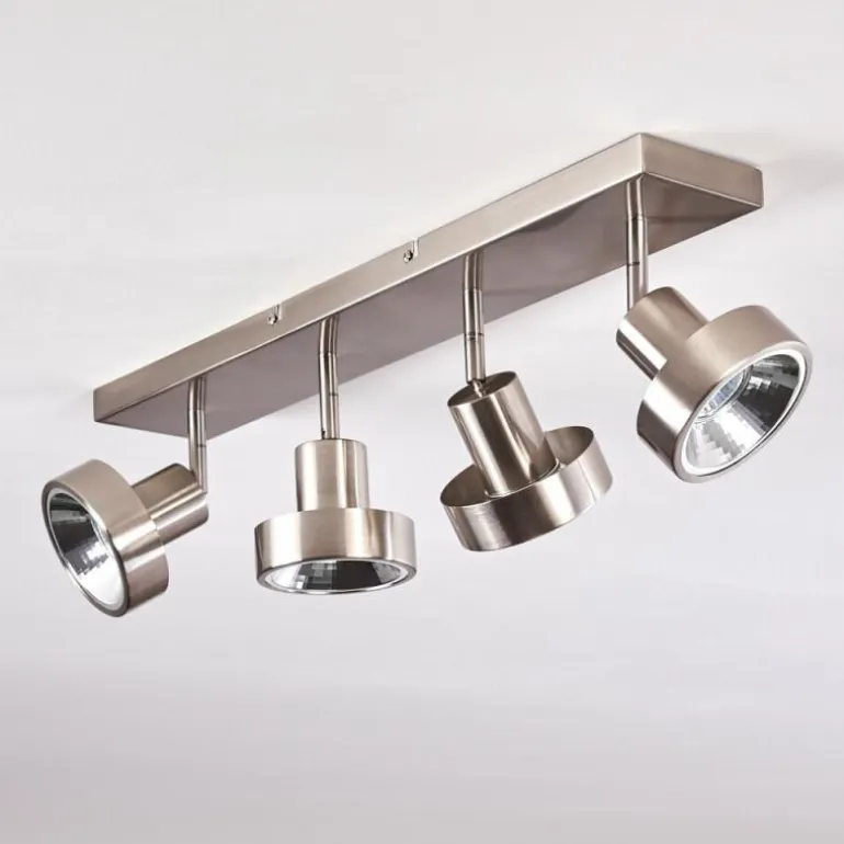 Plafonnier Chagres Nickel mat, 4 lumières