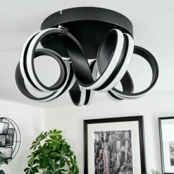 Plafonnier Chapotia LED Noir, 1 lumière