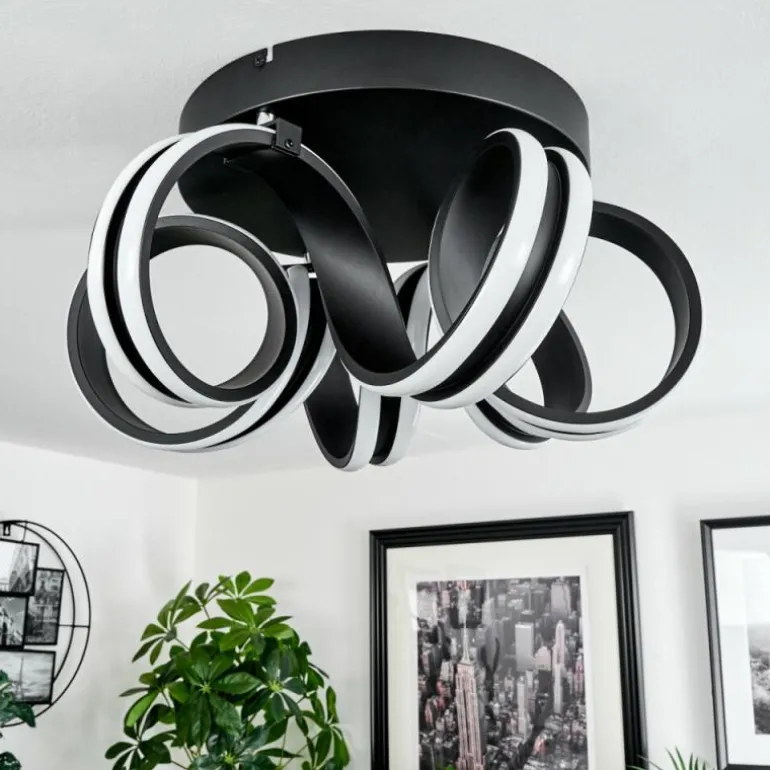 Plafonnier Chapotia LED Noir, 1 lumière