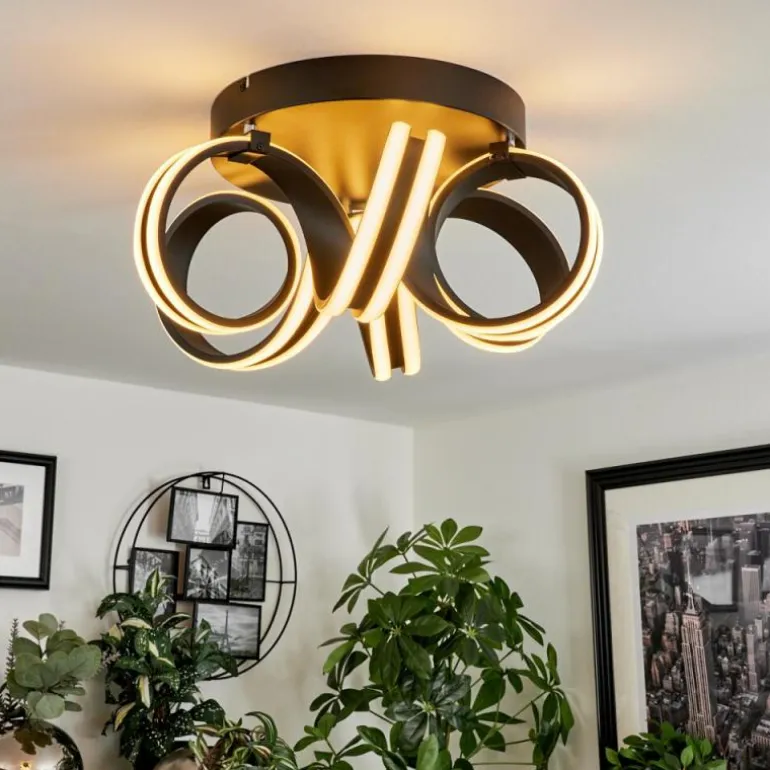 Plafonnier Chapotia LED Noir, 1 lumière