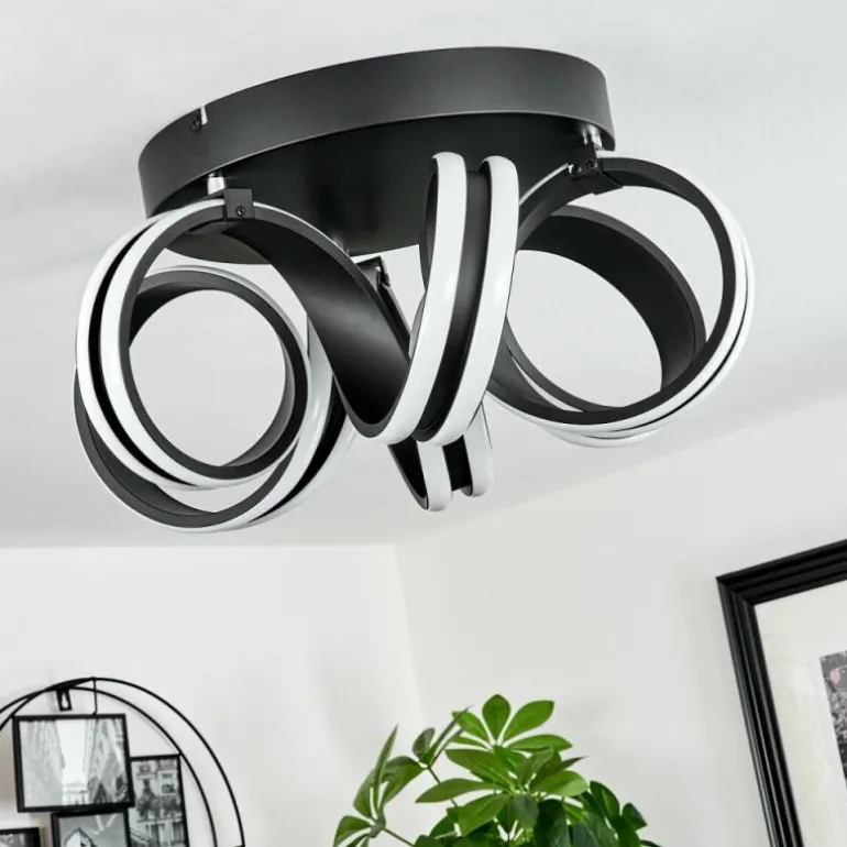 Plafonnier Chapotia LED Noir, 1 lumière