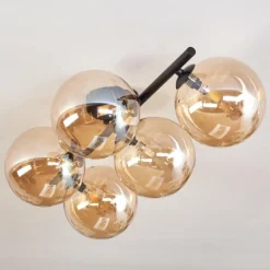 Plafonnier Chehalis Ambre, 5 lumières
