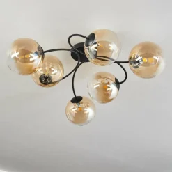 Plafonnier Chehalis Ambre, Clair, 6 lumières