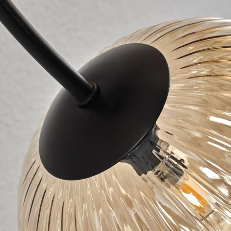 Plafonnier Chehalis Ambre, 6 lumières