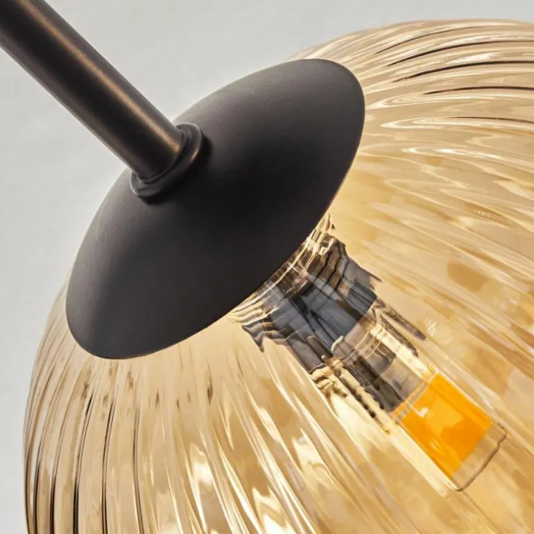 Plafonnier Chehalis Ambre, Fumé, 6 lumières