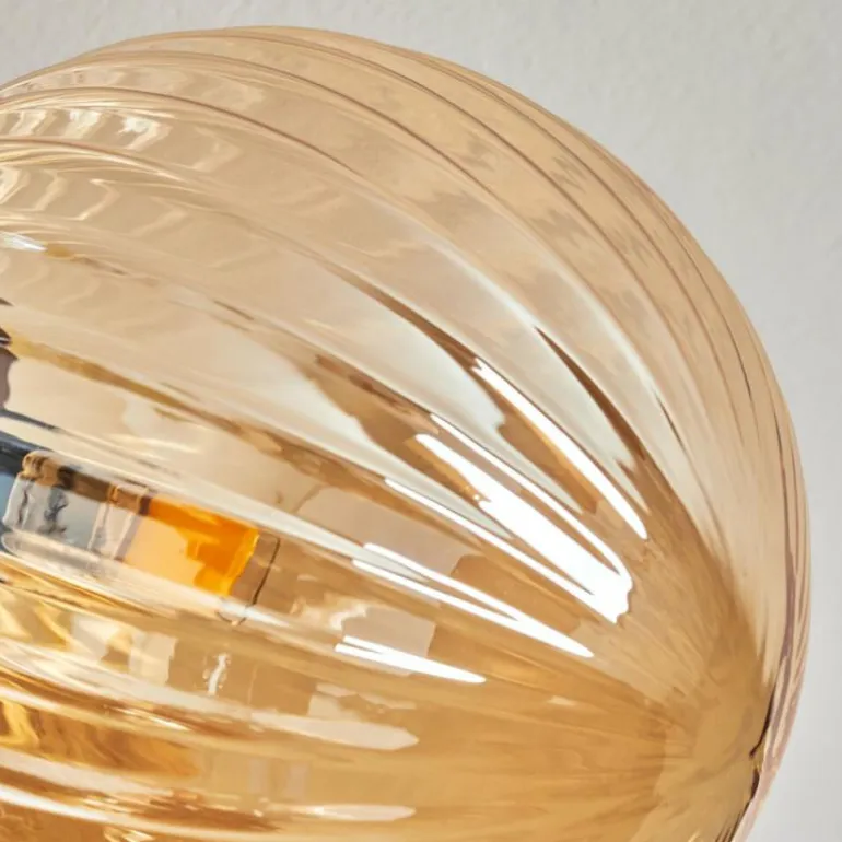 Plafonnier Chehalis Ambre, 6 lumières