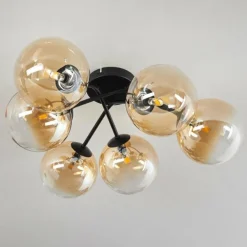 Plafonnier Chehalis Ambre, Clair, 6 lumières