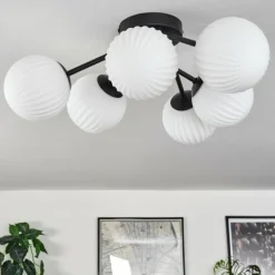 Plafonnier Chehalis Blanc, 6 lumières