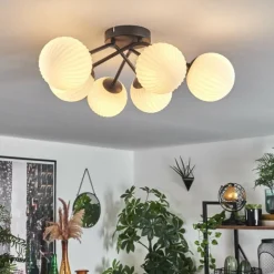Plafonnier Chehalis Blanc, 6 lumières