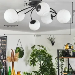 Plafonnier Chehalis Blanc, 6 lumières