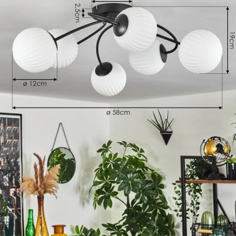 Plafonnier Chehalis Blanc, 6 lumières