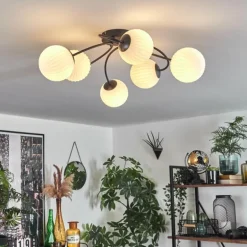 Plafonnier Chehalis Blanc, 6 lumières