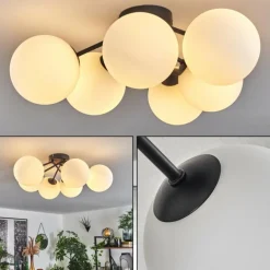 Plafonnier Chehalis Blanc, 6 lumières