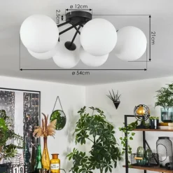 Plafonnier Chehalis Blanc, 6 lumières