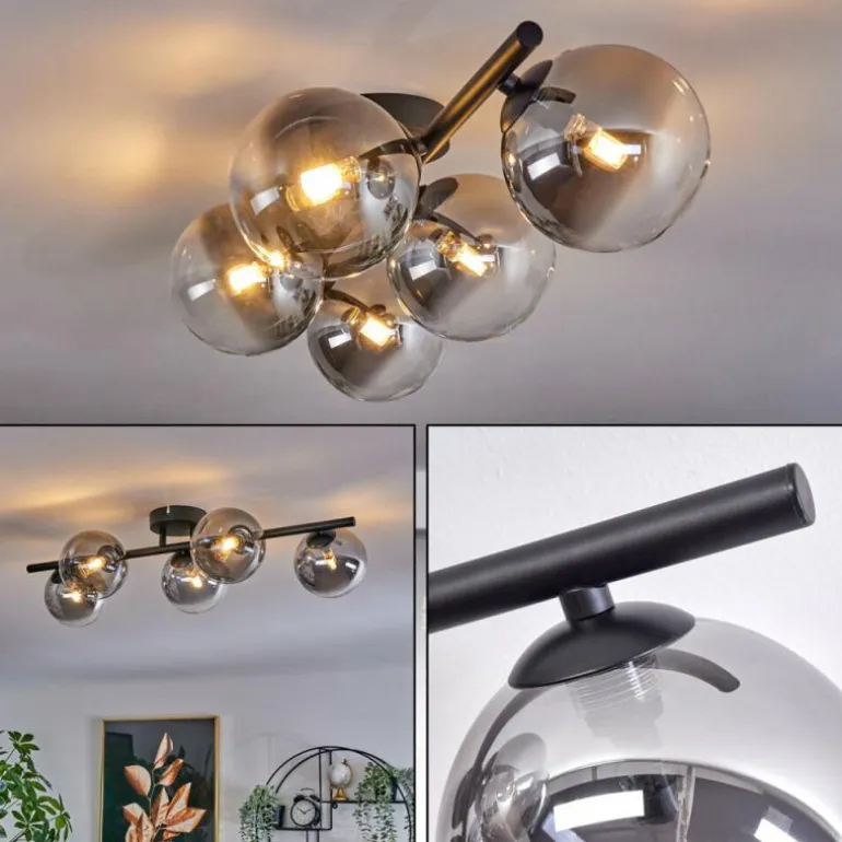 Plafonnier Chehalis Clair, Fumé, 5 lumières