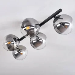 Plafonnier Chehalis Clair, Fumé, 5 lumières