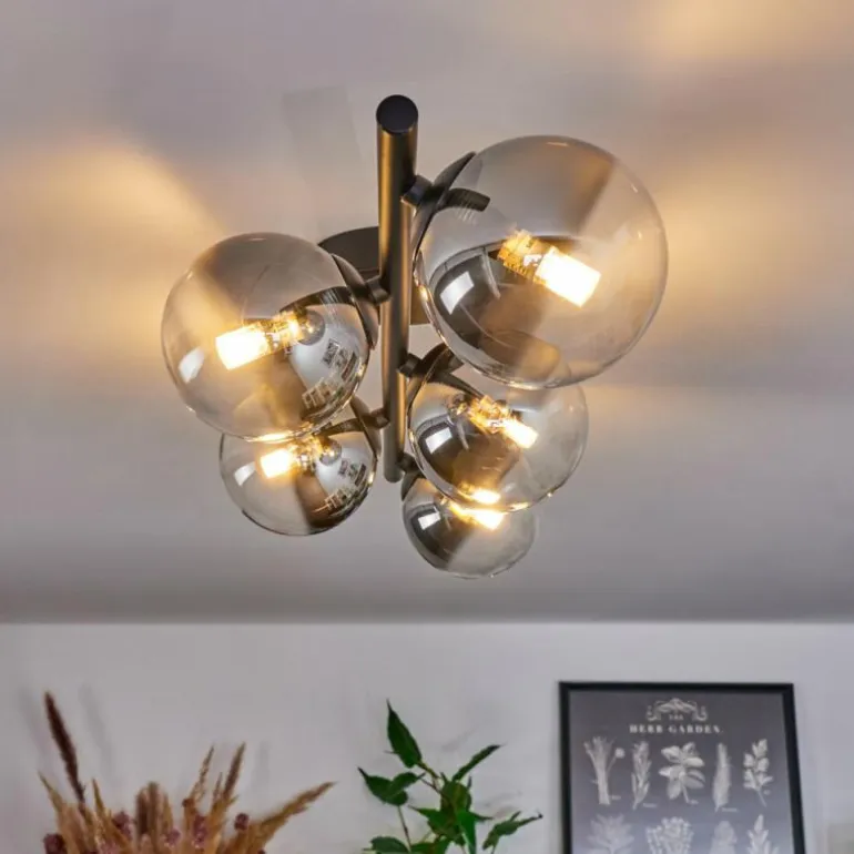 Plafonnier Chehalis Clair, Fumé, 5 lumières