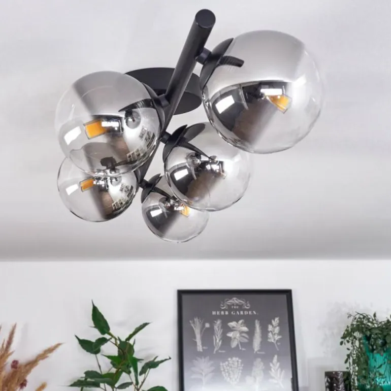Plafonnier Chehalis Clair, Fumé, 5 lumières