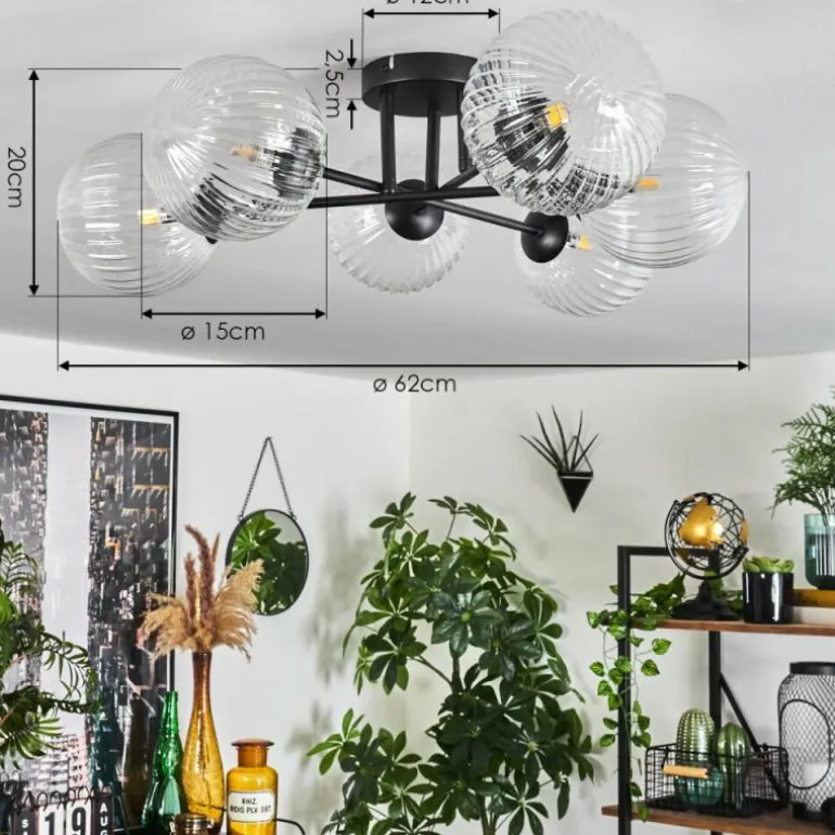 Plafonnier Chehalis Clair, 6 lumières