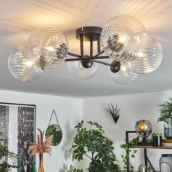 Plafonnier Chehalis Clair, 6 lumières