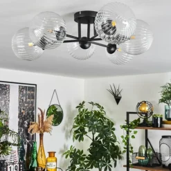 Plafonnier Chehalis Clair, 6 lumières