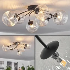 Plafonnier Chehalis Clair, 6 lumières