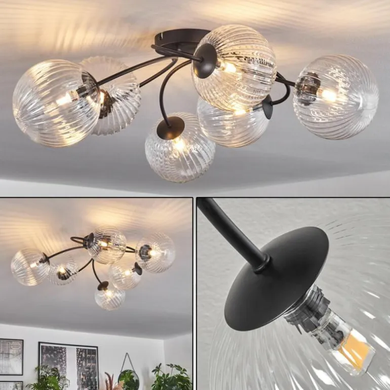 Plafonnier Chehalis Clair, 6 lumières
