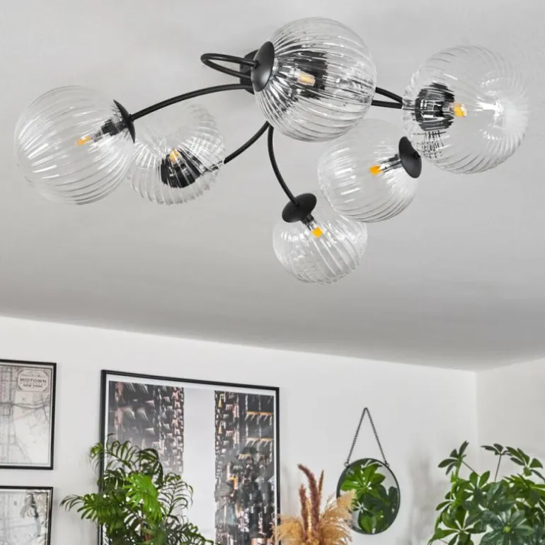 Plafonnier Chehalis Clair, 6 lumières