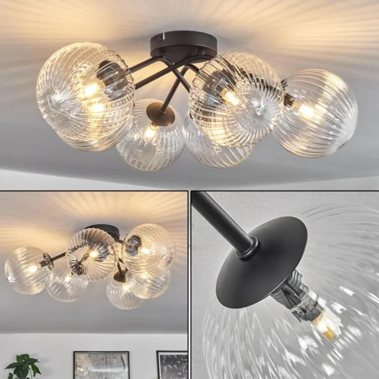 Plafonnier Chehalis Clair, 6 lumières
