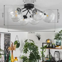 Plafonnier Chehalis Clair, 6 lumières