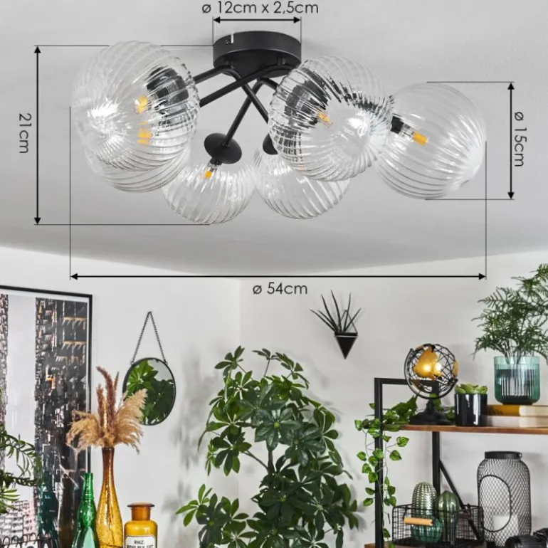 Plafonnier Chehalis Clair, 6 lumières