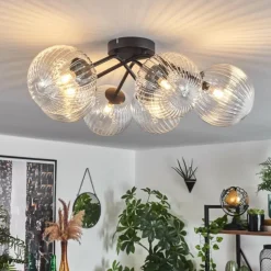 Plafonnier Chehalis Clair, 6 lumières