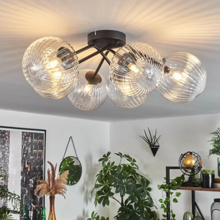 Plafonnier Chehalis Clair, 6 lumières