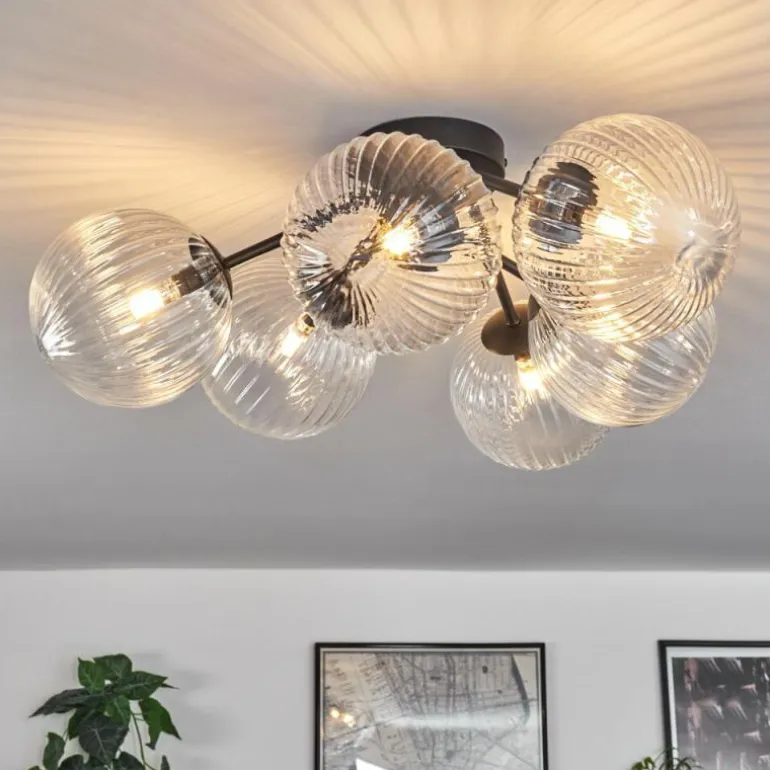 Plafonnier Chehalis Clair, 6 lumières
