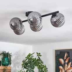 Plafonnier Chehalis Fumé, 5 lumières