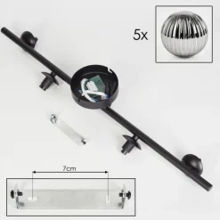 Plafonnier Chehalis Fumé, 5 lumières
