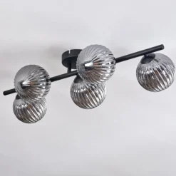 Plafonnier Chehalis Fumé, 5 lumières