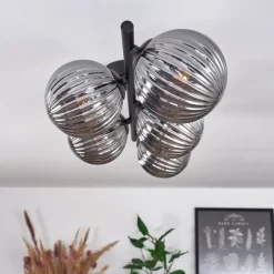 Plafonnier Chehalis Fumé, 5 lumières
