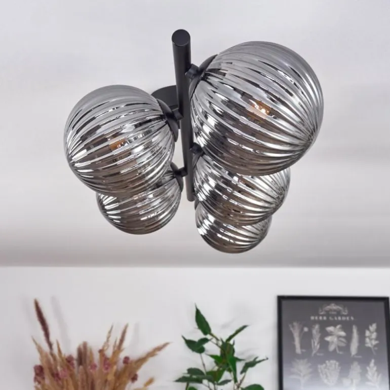 Plafonnier Chehalis Fumé, 5 lumières