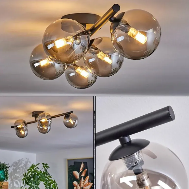 Plafonnier Chehalis Fumé, 5 lumières