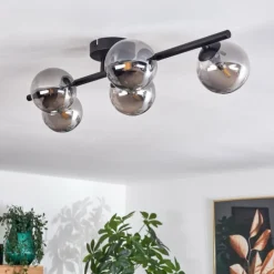 Plafonnier Chehalis Fumé, 5 lumières