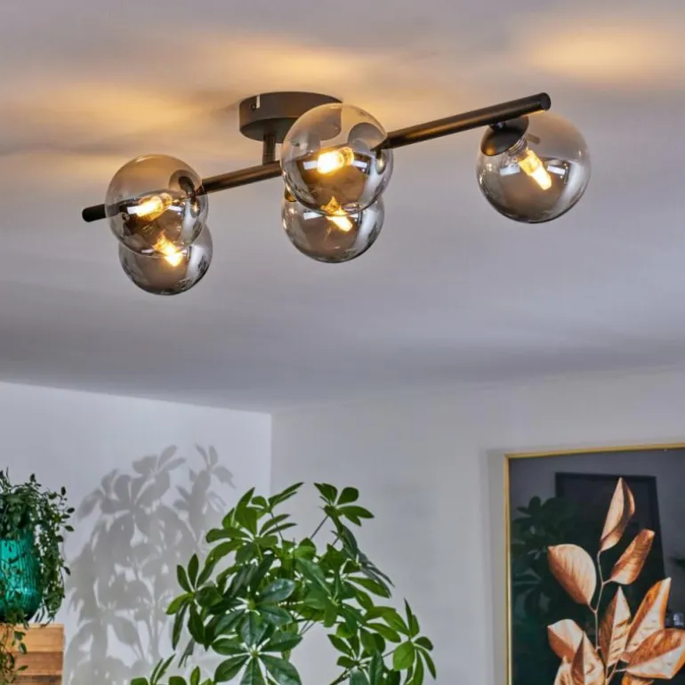 Plafonnier Chehalis Fumé, 5 lumières