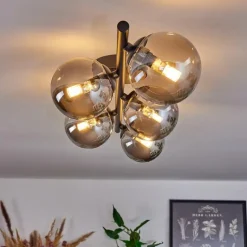 Plafonnier Chehalis Fumé, 5 lumières