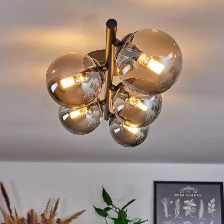 Plafonnier Chehalis Fumé, 5 lumières