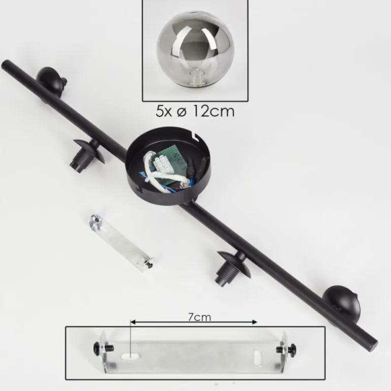 Plafonnier Chehalis Fumé, 5 lumières