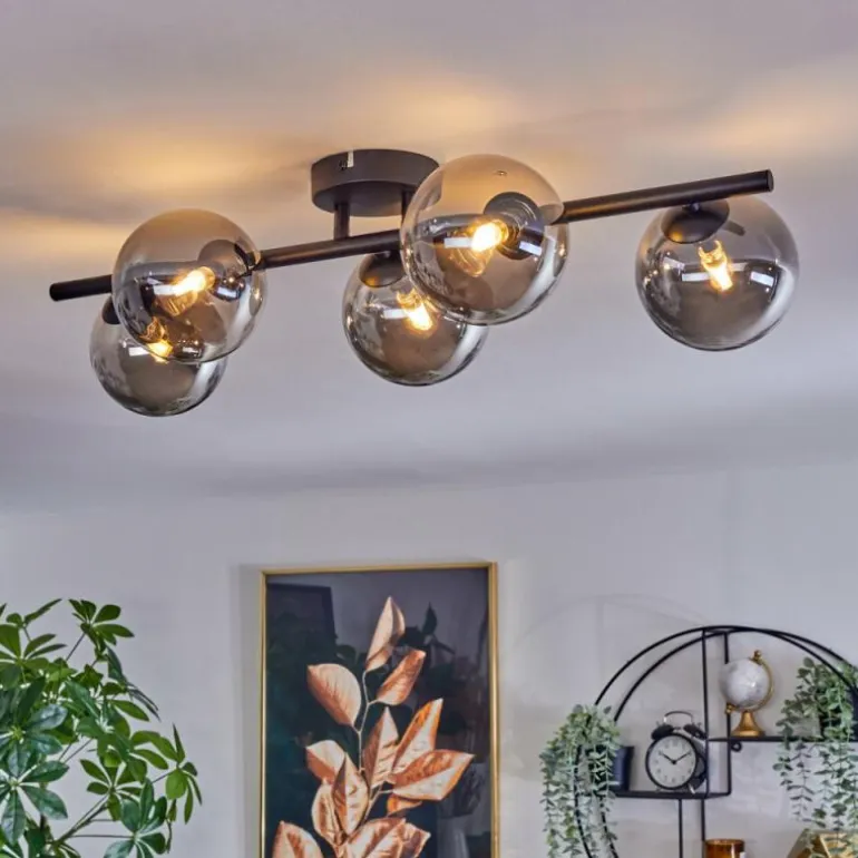 Plafonnier Chehalis Fumé, 5 lumières