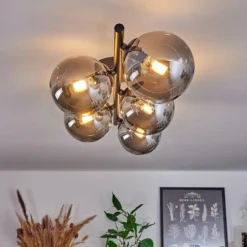 Plafonnier Chehalis Fumé, 5 lumières